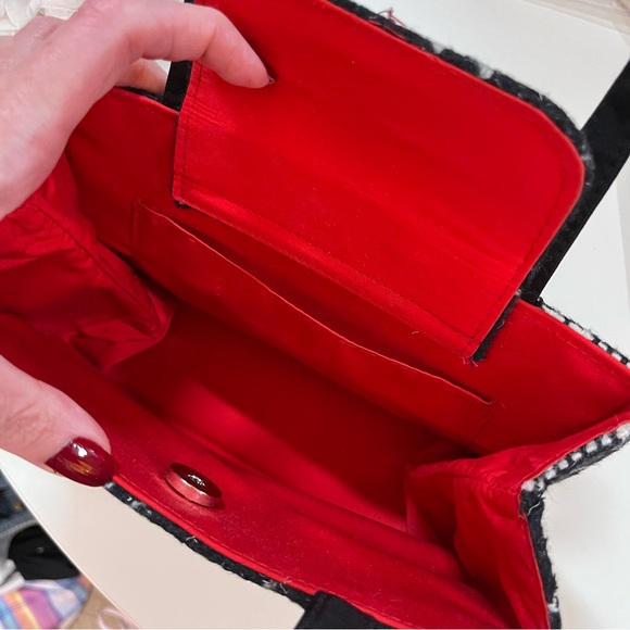 Kate Spade Vintage 90's Y2K window pane check Plaid Small top handle Box Bag - Picture 4 of 15